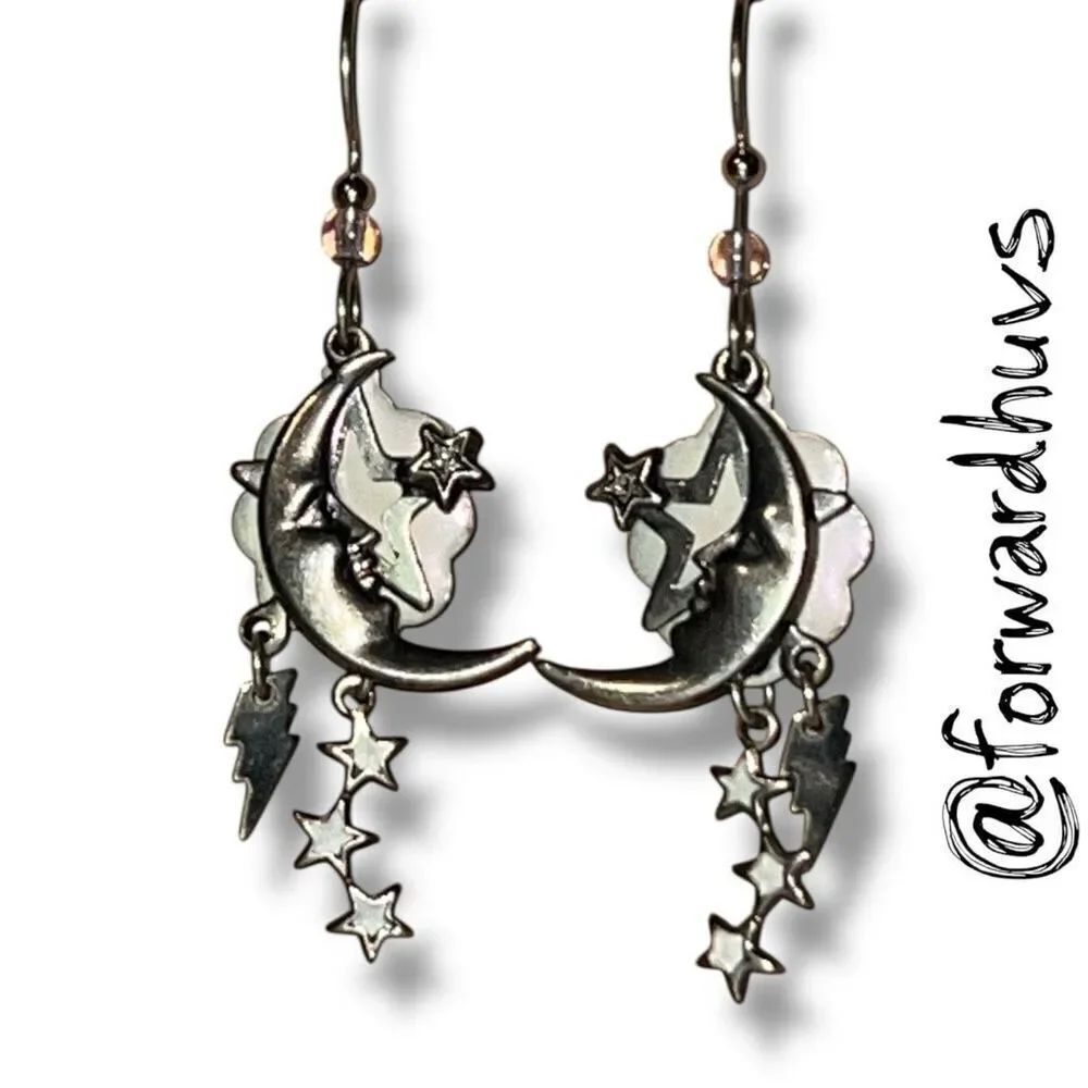 Bundle Sale 3 for $15 | Celestial Earrings – Quarter Moon, Stars & Lightning